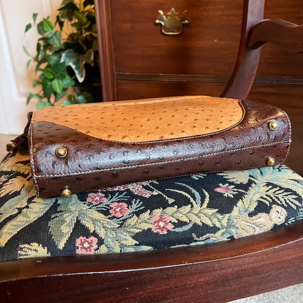 Brahmin 2toned Ostrich embossed leather shoulder bag - Price Dropped!!! - Picture 3 of 10